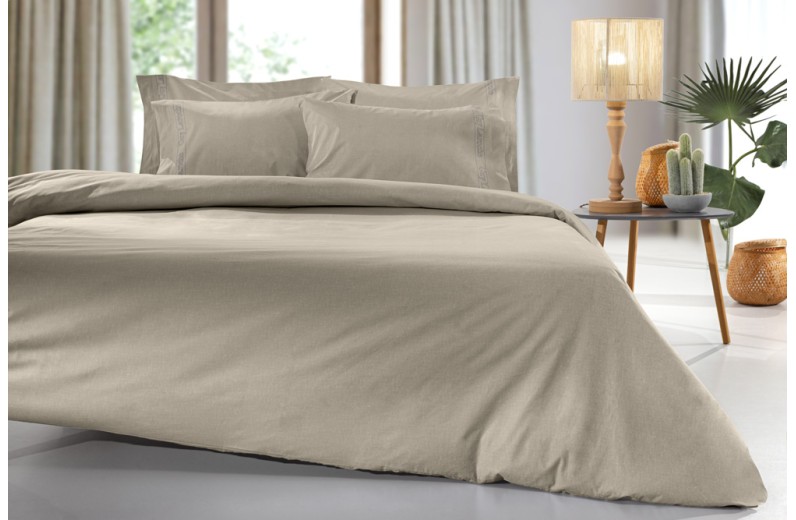 Σεντόνι Color Plus Taupe με Λάστιχο