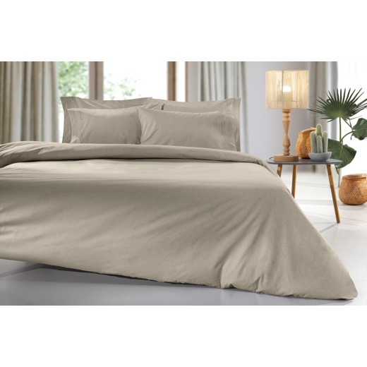 Σεντόνι Color Plus Taupe με Λάστιχο