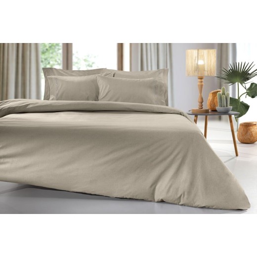 Σεντόνι Color Plus Taupe με Λάστιχο