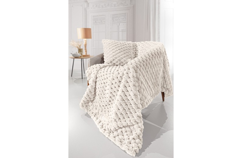 Ριχτάρι Elixir Ivory 120x160 + Διακοσμητικό Μαξιλάρι