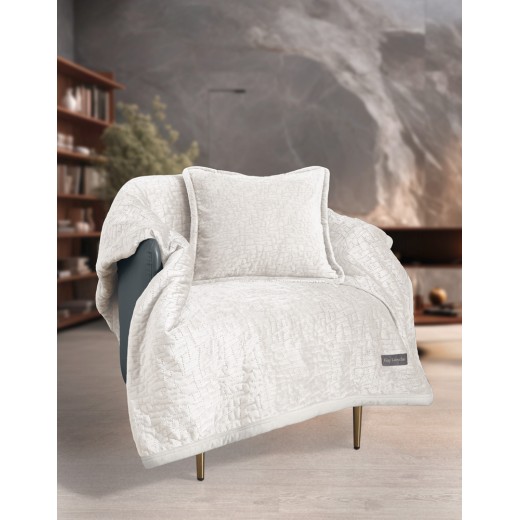 Ριχτάρι Bolzano Ivory  + Διακοσμητικό Μαξιλάρι