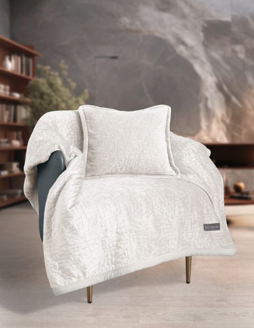 Ριχτάρι Bolzano Ivory  + Διακοσμητικό Μαξιλάρι