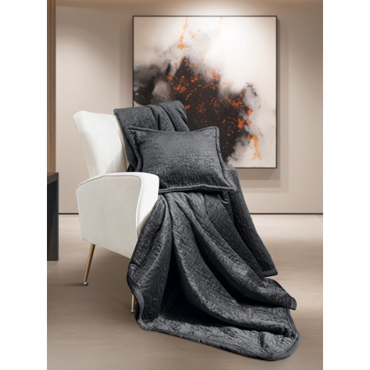 Ριχτάρι Bolzano Anthracite  + Διακοσμητικό Μαξιλάρι
