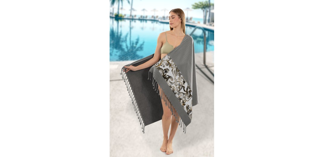 Πετσέτα Θαλάσσης - Παρεό Pestemal 20 Anthracite 