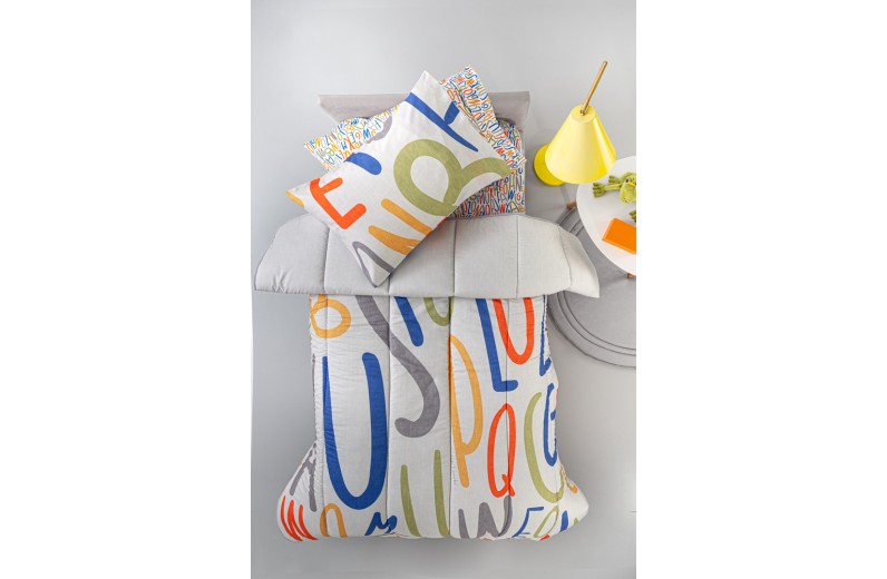 Παιδική Παπλωματοθήκη Letters Multi Suede