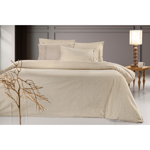 Σετ 4τμχ Σεντόνια Mira Mocca Flannel με Λάστιχο