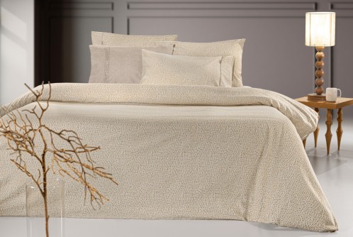 Σετ 4τμχ Σεντόνια Mira Mocca Flannel με Λάστιχο