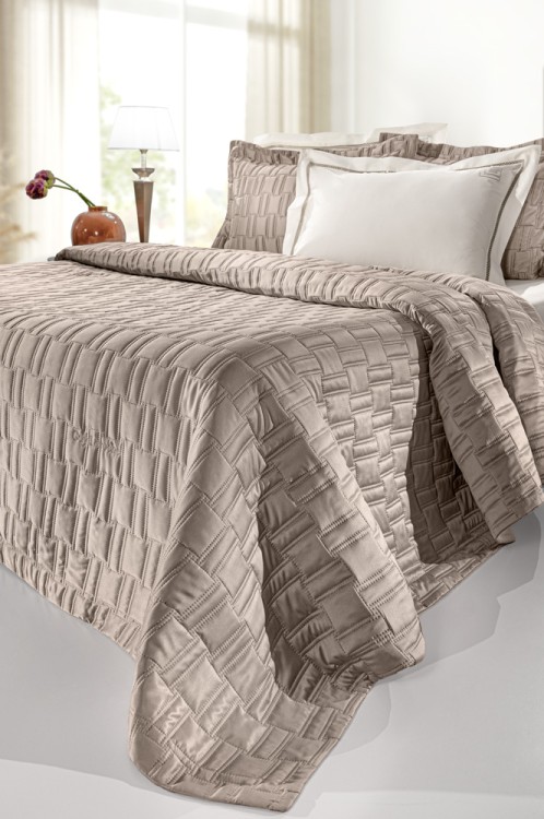 Σετ Κουβερλί Brick 3 τμχ. Καπιτονέ Taupe 250x240