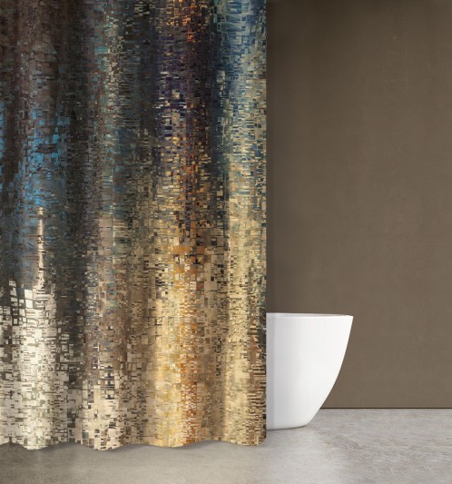 Κουρτίνα Μπάνιου Abstract Des 101 με Κρίκους