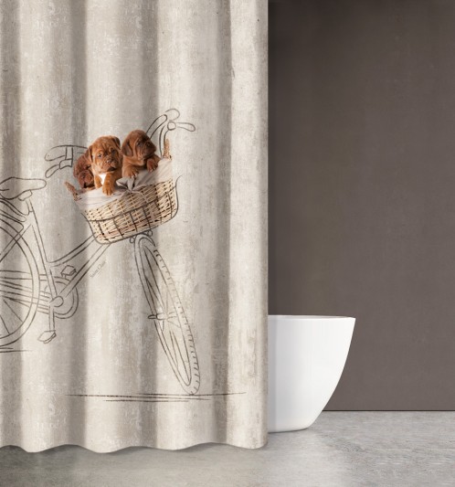 Κουρτίνα Μπάνιου Animal Des 203 με Κρίκους