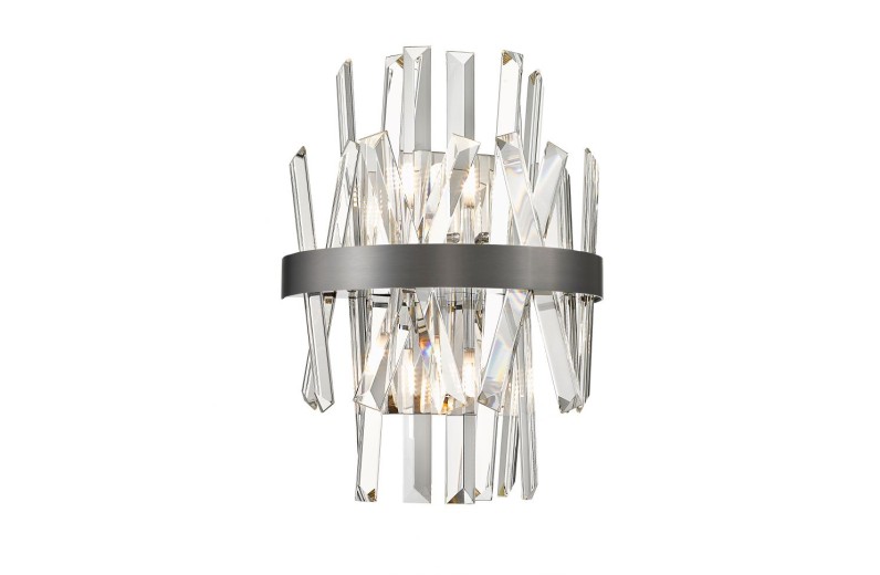 Φωτιστικό Τοίχου Veronica L:240 H:330 Διάφανο / Ασημί Αντικέ