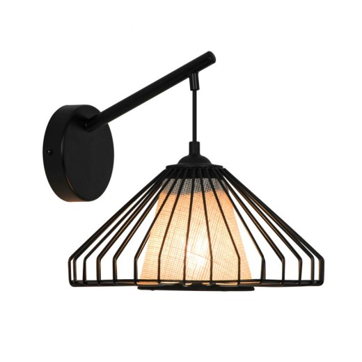 Φωτιστικό Τοίχου Mona D:255 H:236 Φυσικό / Μαύρο