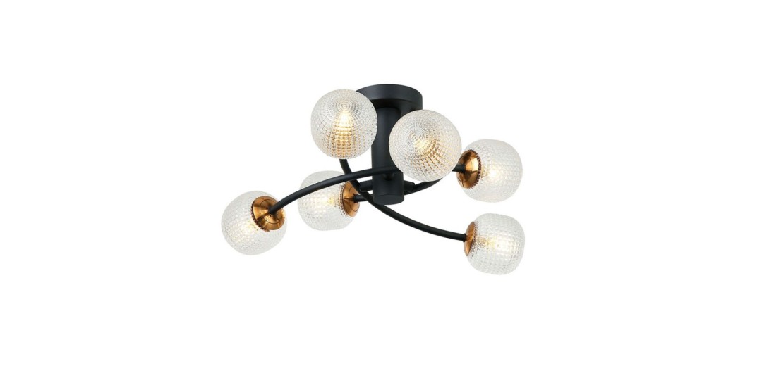 6/Φωτη Πλαφονιέρα Ifigenia D:575 H:235 Διάφανο / Μαύρο