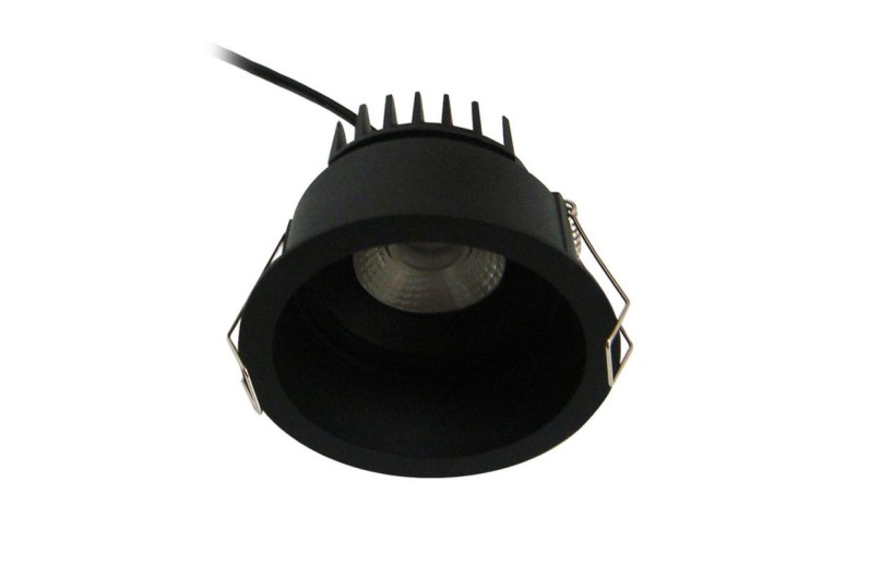 Μαύρη Βαθιά Adj. Στρογγυλή Βάση-Απαιτείται LED Module D:90 Hmin:85 Μαύρο