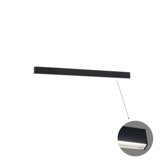 Γραμμικό Οροφής L860 4000K Μαύρο Microprismatic Dim. Ciba L:860 H:75