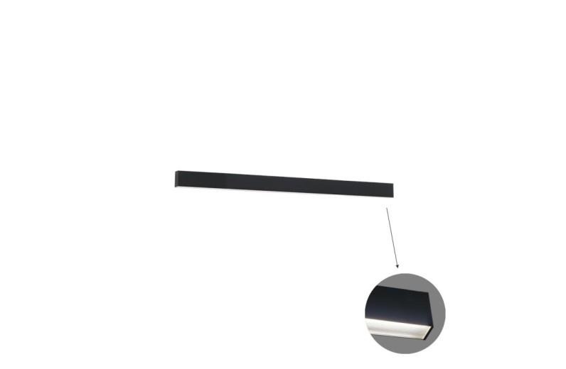 Γραμμικό Τοίχου L860 3000K Μαύρο Microprismatic Dim. Ciba L:860 H:75