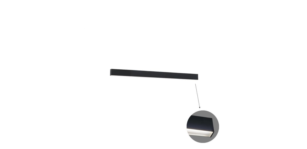 Γραμμικό Τοίχου L860 4000K Μαύρο Microprismatic Dim. Ciba L:860 H:75