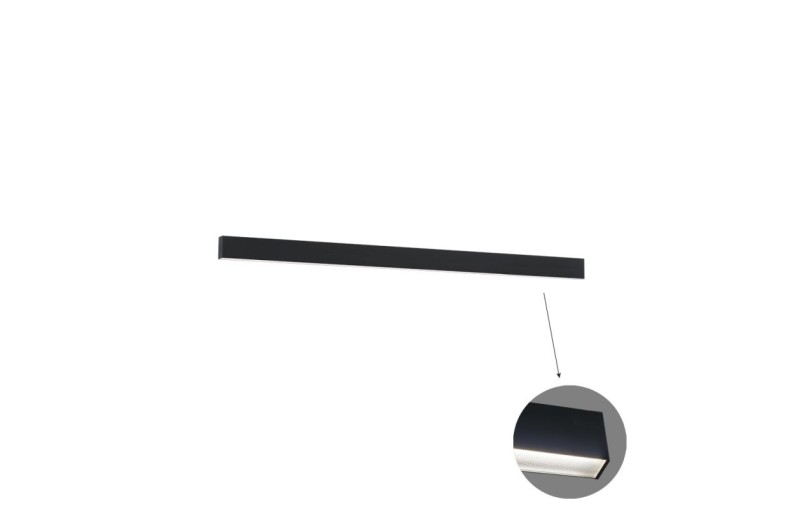 Γραμμικό Τοίχου L1700 3000K Μαύρο Microprismatic Dim. Ciba L:1700 H:75