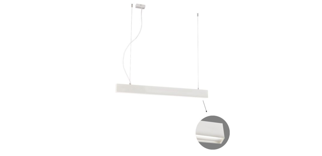 Γραμμικό Κρεμαστό L860 4000K Λευκό Microprismatic Dim. Ciba L:860 H:1200