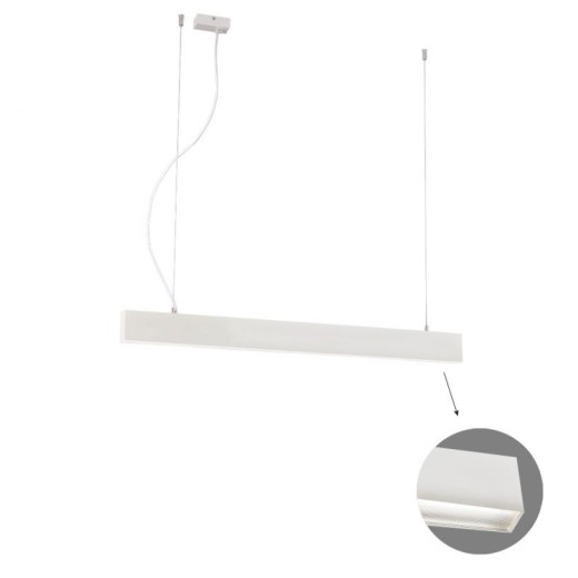 Γραμμικό Κρεμαστό L1140 4000K Λευκό Microprismatic Dim. Ciba L:1140 H:1200