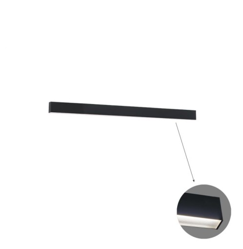 Γραμμικό Οροφής L860 3000K Μαύρο Microprismatic Dim. Ciba L:860 H:75