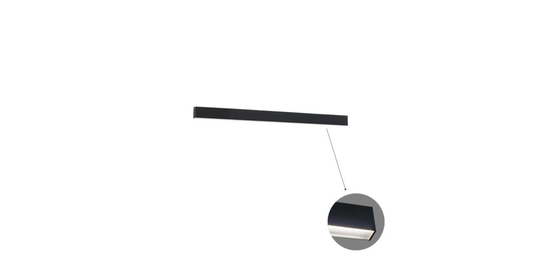 Γραμμικό Οροφής L1140 3000K Μαύρο Microprismatic Dim. Ciba L:1140 H:75