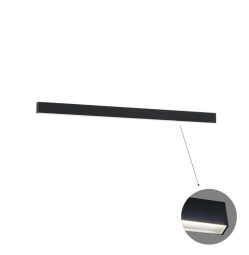 Γραμμικό Οροφής L1700 3000K Μαύρο Microprismatic Dim. Ciba L:1700 H:75