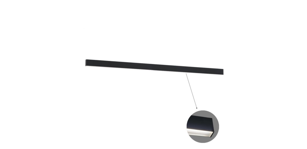 Γραμμικό Οροφής L3100 3000K Μαύρο Microprismatic Dim. Ciba L:3100 H:75