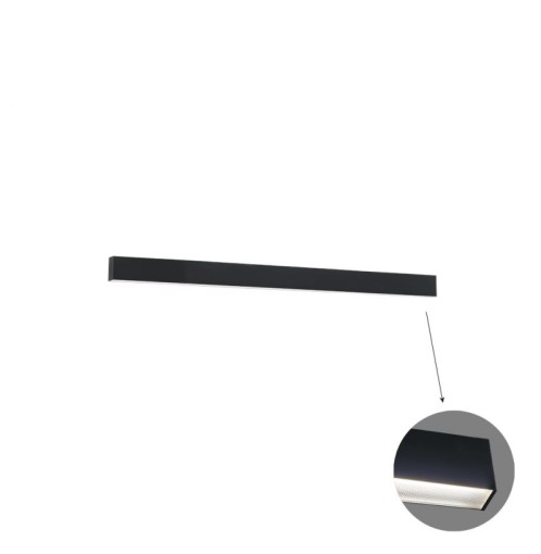 Γραμμικό Τοίχου L860 3000K Μαύρο Microprismatic Dim. Ciba L:860 H:75