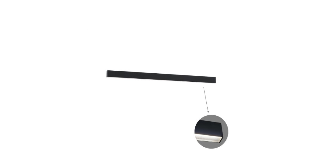Γραμμικό Τοίχου L1700 4000K Μαύρο Microprismatic Dim. Ciba L:1700 H:75