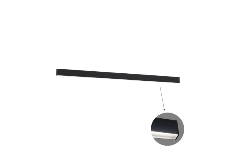 Γραμμικό Τοίχου L2540 3000K Μαύρο Microprismatic Dim. Ciba L:2540 H:75