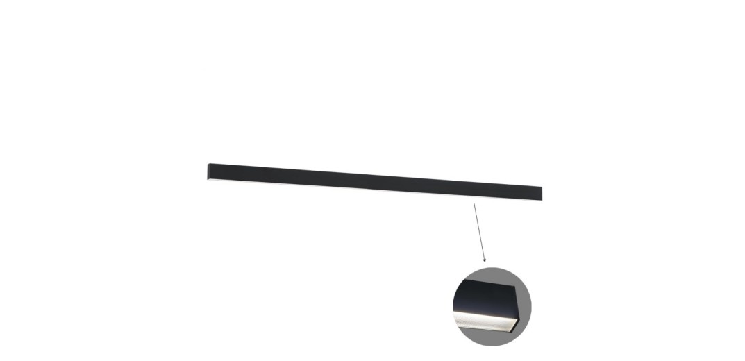 Γραμμικό Τοίχου L3380 3000K Μαύρο Microprismatic Dim. Ciba L:3380 H:75