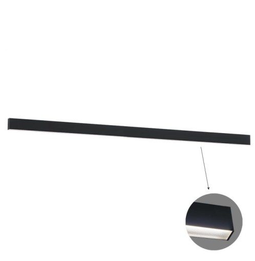 Γραμμικό Τοίχου L3380 3000K Μαύρο Microprismatic Dim. Ciba L:3380 H:75