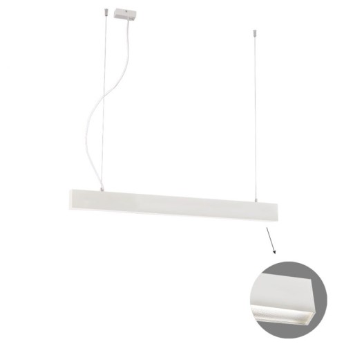 Γραμμικό Κρεμαστό L1140 3000K Λευκό Microprismatic Ciba L:1140 H:1200