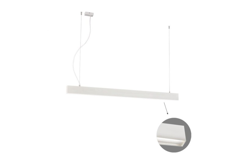 Γραμμικό Κρεμαστό L1420 3000K Λευκό Microprismatic Ciba L:1420 H:1200