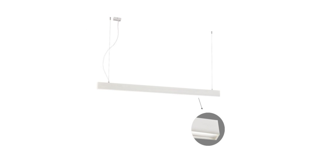 Γραμμικό Κρεμαστό L2260 4000K Λευκό Microprismatic Ciba L:2260 H:1200