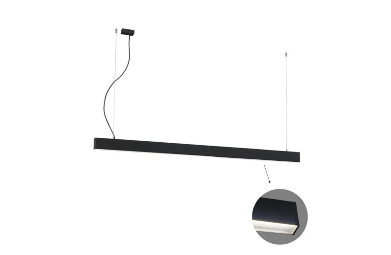 Γραμμικό Κρεμαστό L2540 4000K Μαύρο Microprismatic Ciba L:2540 H:1200