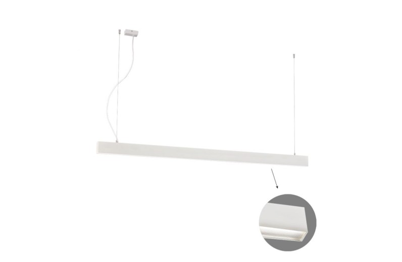 Γραμμικό Κρεμαστό L2820 3000K Λευκό Microprismatic Ciba L:2820 H:1200