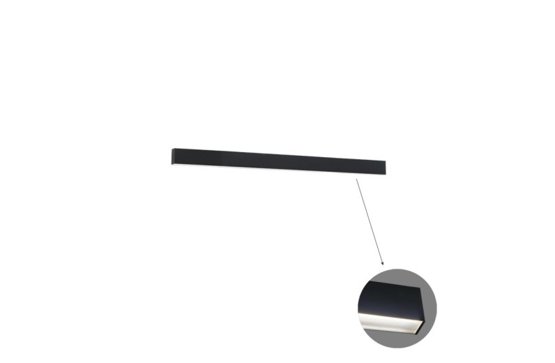 Γραμμικό Οροφής L860 3000K Μαύρο Microprismatic Ciba L:860 H:75