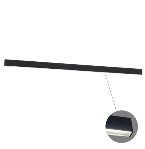 Γραμμικό Οροφής L3380 3000K Μαύρο Microprismatic Ciba L:3380 H:75