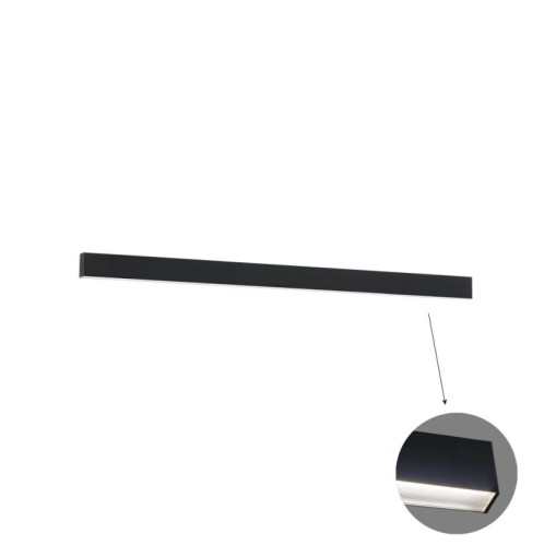 Γραμμικό Τοίχου L1700 3000K Μαύρο Microprismatic Ciba L:1700 H:75