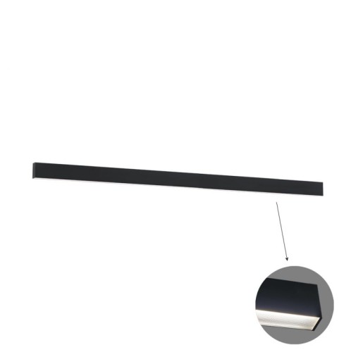Γραμμικό Τοίχου L2540 3000K Μαύρο Microprismatic Ciba L:2540 H:75