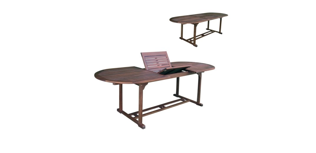 GARDEN Τραπέζι Επεκτεινόμενο Oval, Ξύλο Acacia Καρυδί