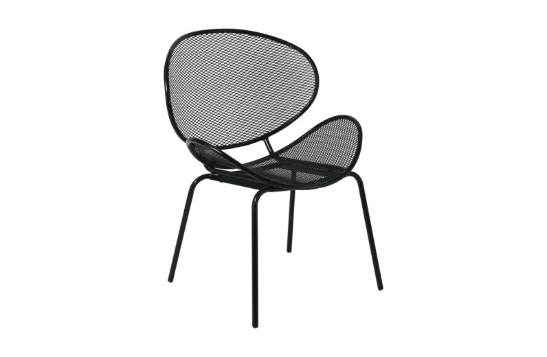 OLIVER Καρέκλα K/D Κήπου Βεράντας, Μέταλλο Βαφή Μαύρο