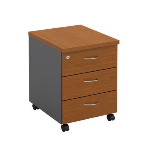 ΣΥΡΤΑΡΙΕΡΑ-Α Τροχήλατη, Με 3 συρτάρια, Απόχρωση Dark Grey - Cherry Ανθρακί