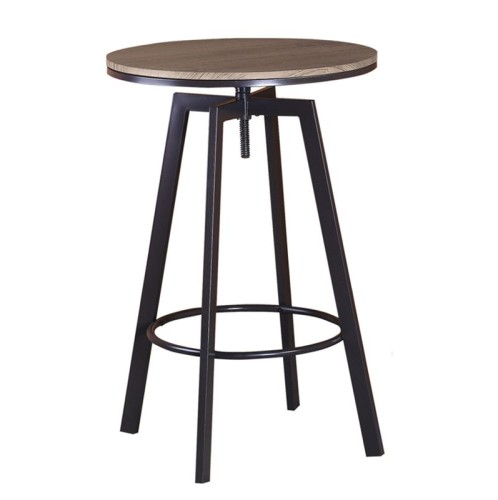 YORK Τραπέζι BAR Μέταλλο Βαφή Σκούρο Καφέ - Καρυδί Καρυδί