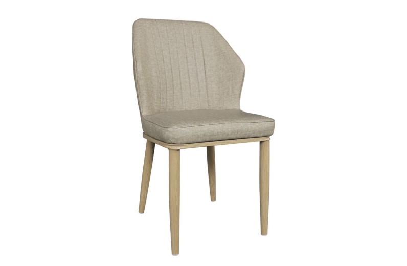 DELUX Καρέκλα Μέταλλο Βαφή Φυσικό, Linen PU Μπέζ Μπεζ-Tortora-Sand-Cappuccino