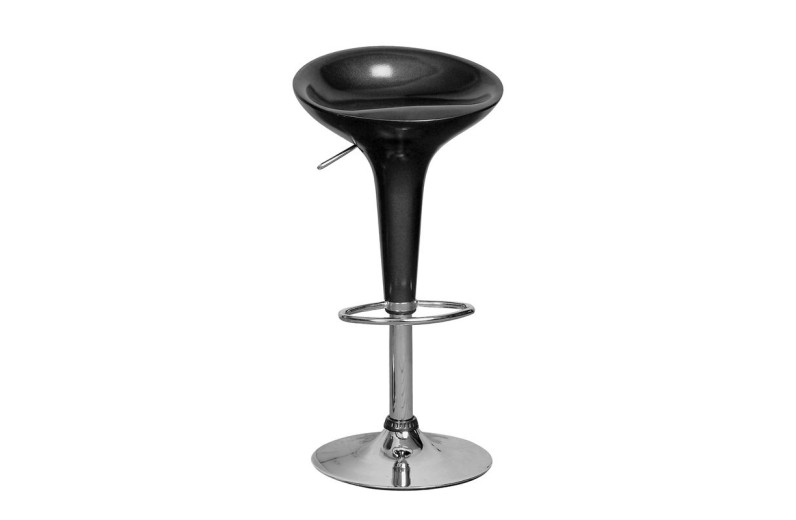DISCO Σκαμπό BAR, Βάση Χρώμιο, ABS Μαύρο, Ρυθμιζόμενο Ύψος, Περιστρεφόμενο Μαύρο
