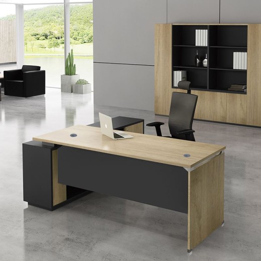 PROJECT Γραφείο Δεξιά Γωνία, Απόχρωση Sonoma - Γκρι Ανθρακί