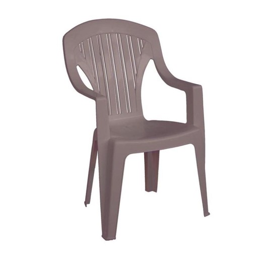 TROPEA Πολυθρόνα Τραπεζαρίας Κήπου - Βεράντας Στοιβαζόμενη, PP Απόχρωση Tortora Μπεζ-Tortora-Sand-Cappuccino